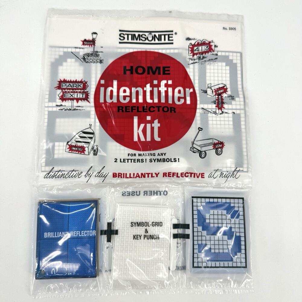 Stimsonite 15 Home Identifier Reflector Kits No 3305 NOS Address Sign Vintage - Picture 2 of 13